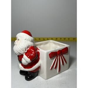 Vintage Santa Claus Christmas Ceramic Planter Brazil 1950s Retro Decor